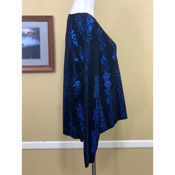 Brodie Blue/black Harriet cashmere sweater, medium, print/stripe, medium - Picture 3 of 6